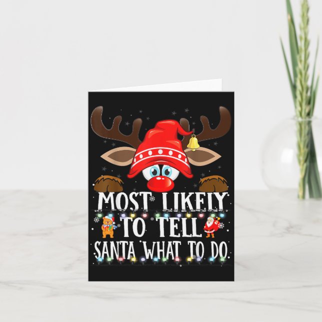Carte Christmas Matching Most Likely To Tell Santa What  (Devant)