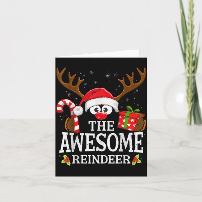 Carte Christmas Matching The Awesome Reindeer Family  (Devant)