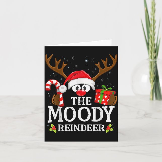 Carte Christmas Matching The Moody Reindeer Family  (Devant)