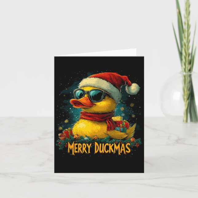 Carte Christmas Merry Duckmas Funny Quackmas Pajama Duck (Devant)