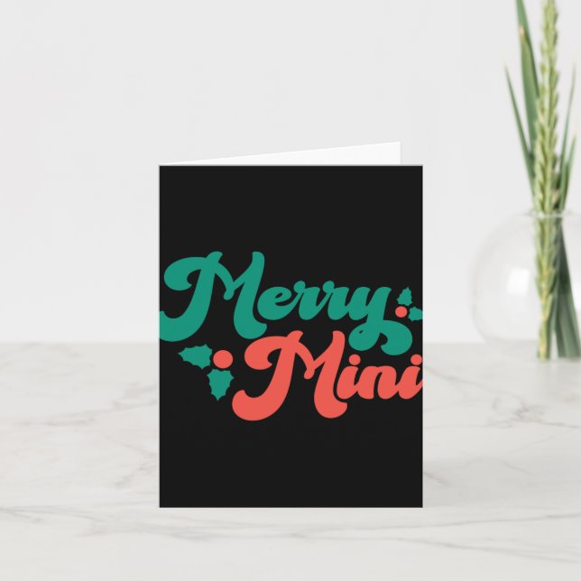 Carte Christmas Merry Mini Cute Modern Tygraphy Script B (Devant)