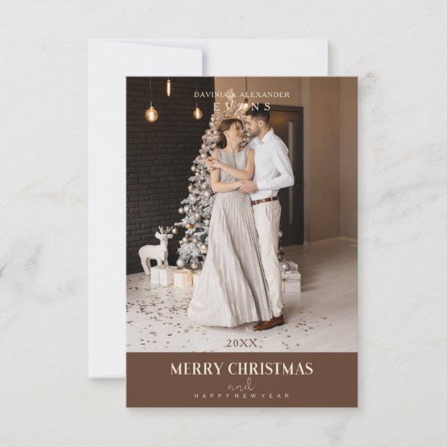 Carte Christmas Modern  Sophisticated Photo Couple (Devant)