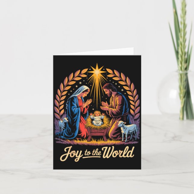 Carte Christmas Nativity Christian Birth Of Jesus Joy To (Devant)