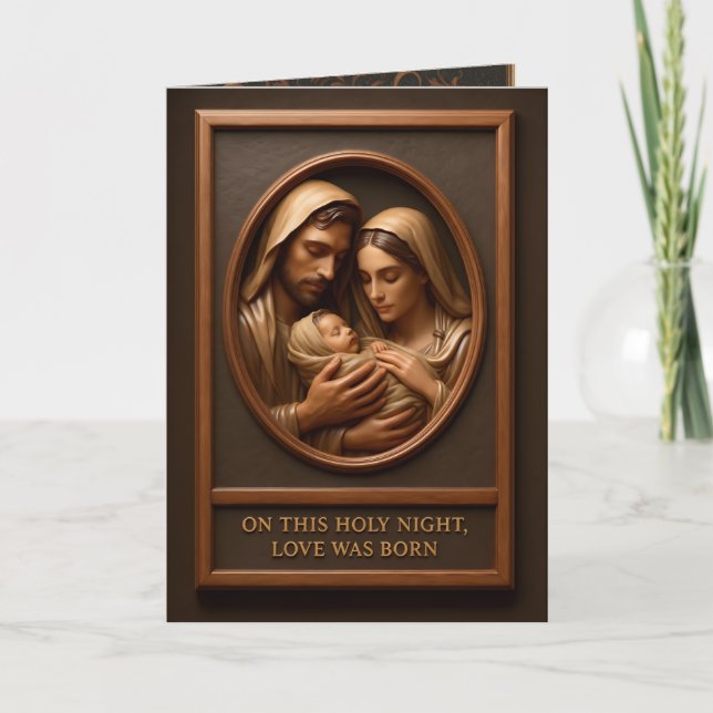 Carte Christmas Nativity Folded Greeting Card (Devant)