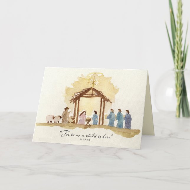Carte Christmas Nativity Scripture Isaiah Bethlehem (Devant)