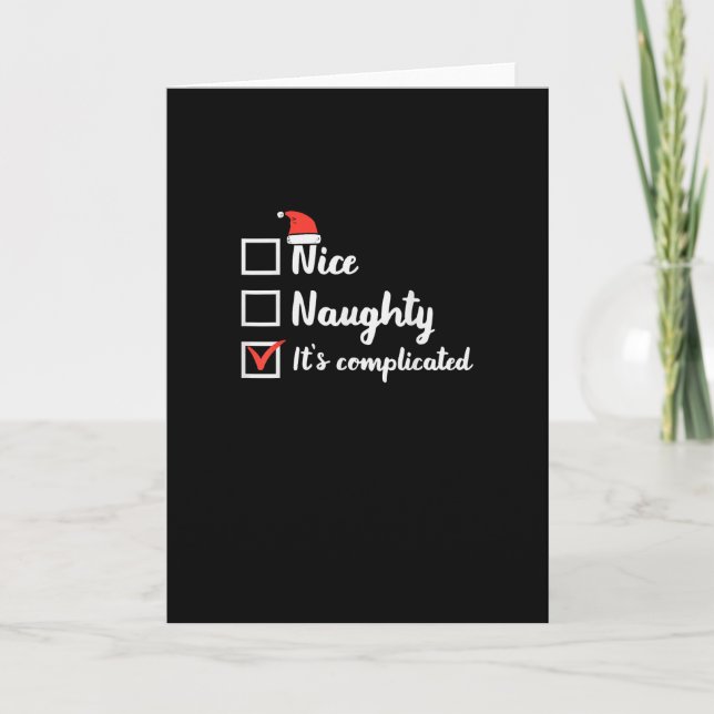 Carte Christmas Nice Naughty Its Complicated (Devant)