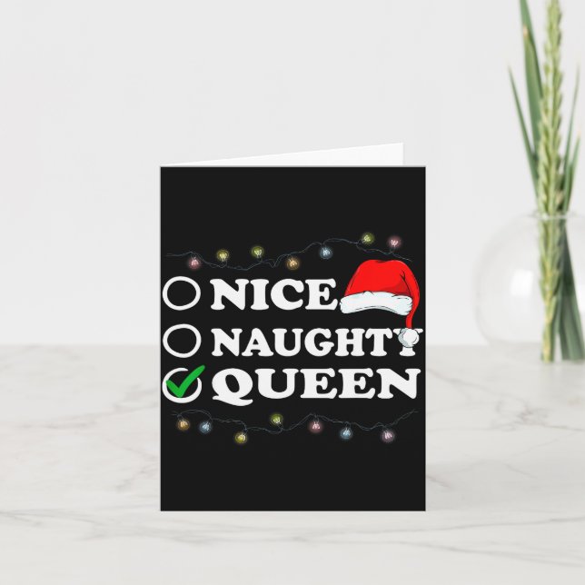 Carte Christmas Nice Or Naughty Or Queen Pajama  (Devant)