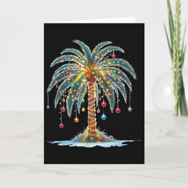 Carte Christmas Palm Tree Light Hawaiian Tropical Xmas 2 (Devant)