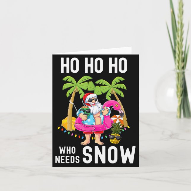 Carte Christmas Palm Tree Santa Surfing Summer Beach Vac (Devant)