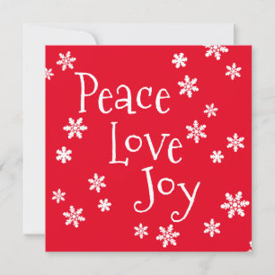 Carte Christmas Peace Love Joy White Snowflake