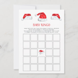 Carte Christmas Père Noël Baby Bingo Baby shower Jeu