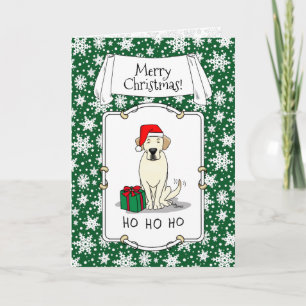 Carte Christmas Père Noël Yellow Labrador Retriever Cute