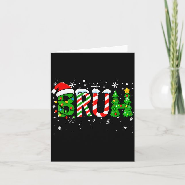 Carte Christmas Shirts For Kids Boys Bruh Funny Christma (Devant)