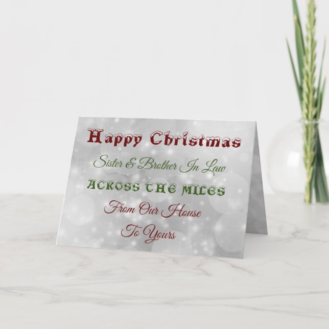 Carte Christmas Soeur & Frère en Droit de l'autre côté d (Devant)