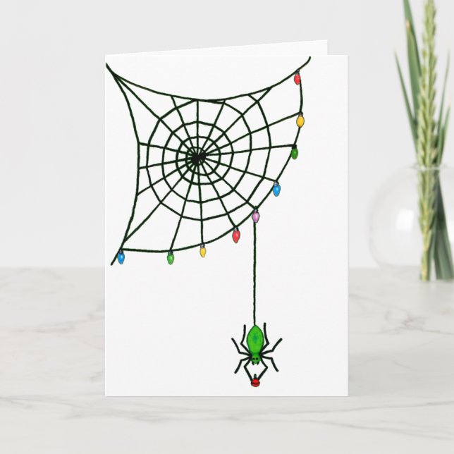 Carte Christmas Spider Web Lights Goth Holiday (Devant)