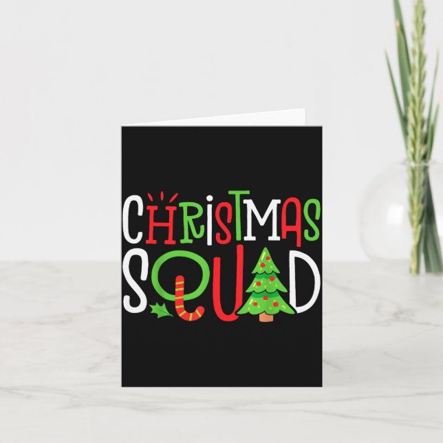 Carte Christmas Squad Funny Xmas Tree Family Matching Pa (Devant)