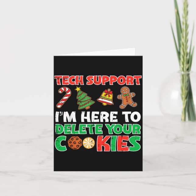 Carte Christmas Tech Suprt Delete Cookies Funny Xmas Men (Devant)
