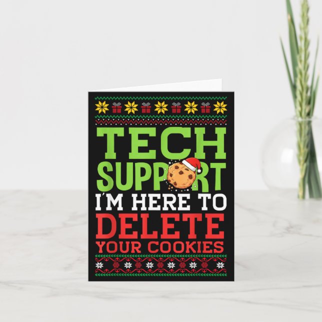 Carte Christmas Tech Suprt Here To Delete Cookies Ugly S (Devant)
