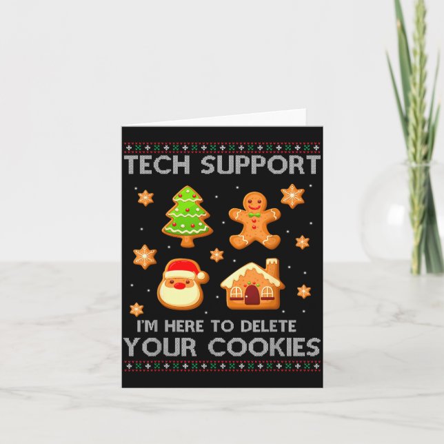 Carte Christmas Tech Suprt Here To Delete Cookies Ugly S (Devant)