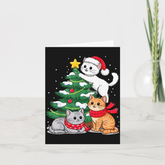Carte Christmas Tree Cats Xmas  (Devant)