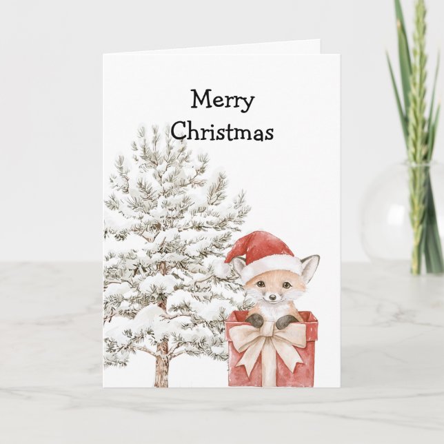 Carte Christmas Tree Fox in a Box (Devant)