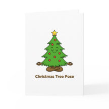 Christmas Tree Pose Yoga Pun Holiday Card