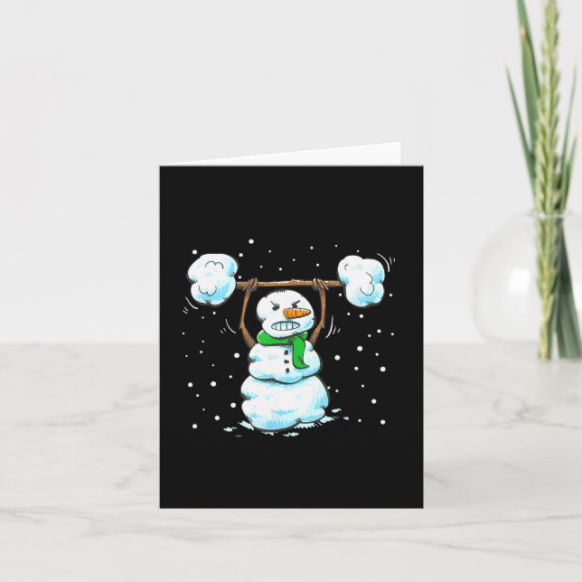 Carte Christmas Weightlifting Snowman Shirt Funny Snowma (Devant)