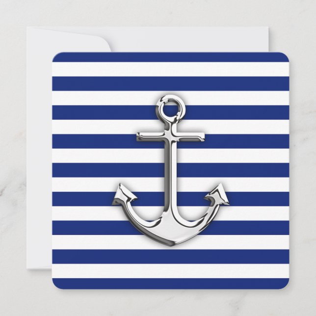 Carte Chrome Anchor on Navy Stripes (Devant)