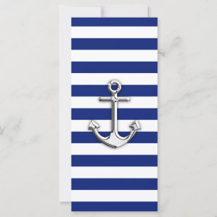 Carte Chrome Anchor on Navy Stripes