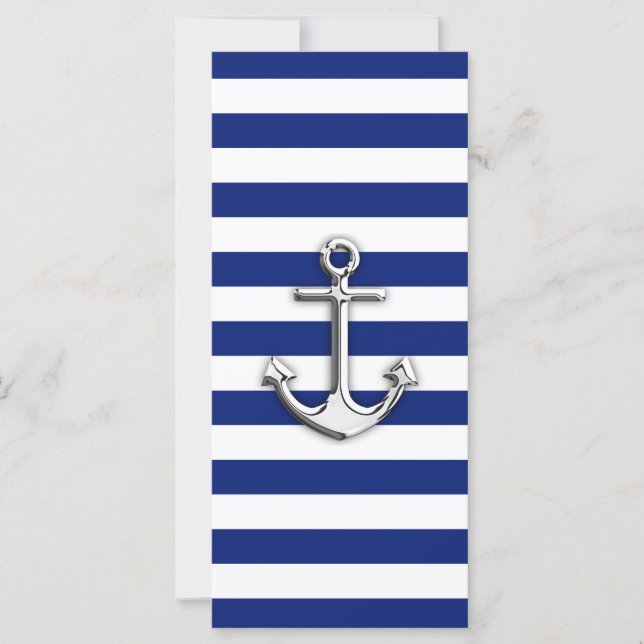 Carte Chrome Anchor on Navy Stripes (Devant)