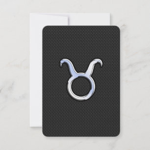 Carte Chrome Argent Comme Taurus signe Zodiac