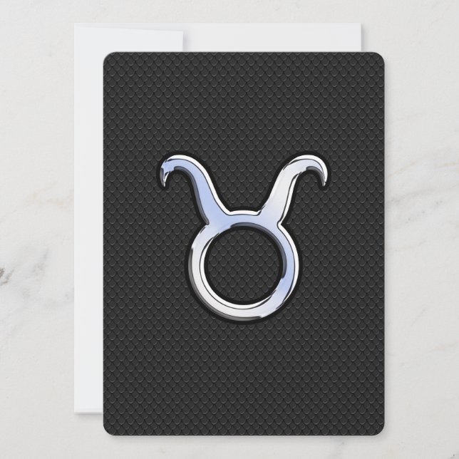 Carte Chrome Argent Comme Taurus signe Zodiac (Devant)