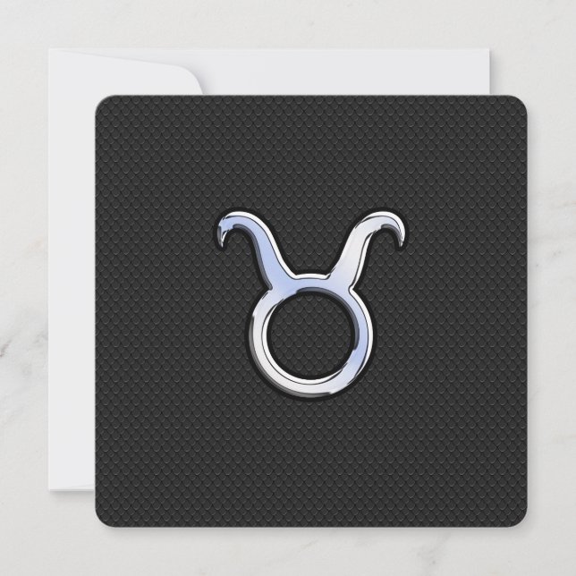 Carte Chrome Argent Comme Taurus signe Zodiac (Devant)