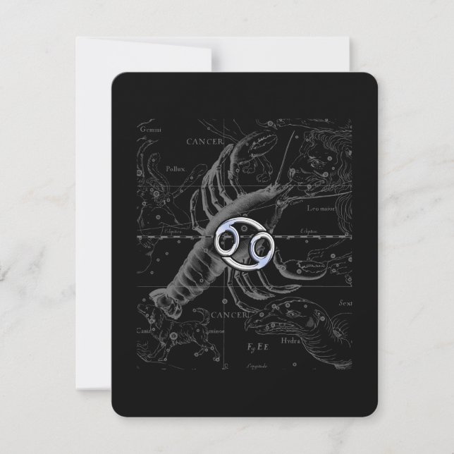 Carte Chrome comme Cancer Zodiac Connexion Hevelius (Devant)