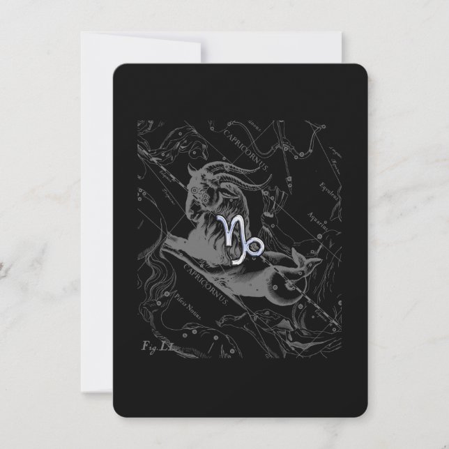 Carte Chrome comme Capricorn Zodiac Connexion Hevelius (Devant)