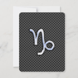 Carte Chrome comme Capricorn Zodiac Sign on Carbon Fiber