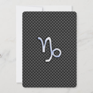 Carte Chrome comme Capricorn Zodiac Sign on Carbon Fiber