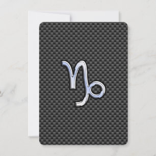 Carte Chrome comme Capricorn Zodiac Sign on Carbon Fiber