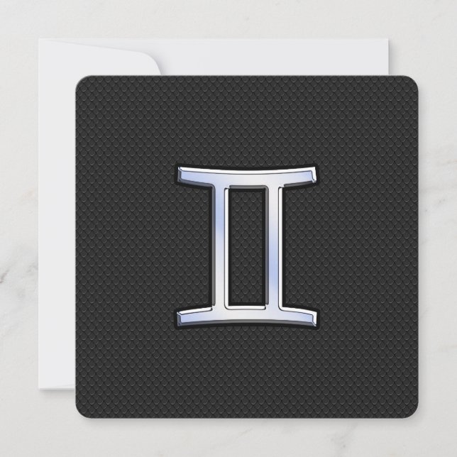 Carte Chrome comme Gemini signe Zodiac (Devant)