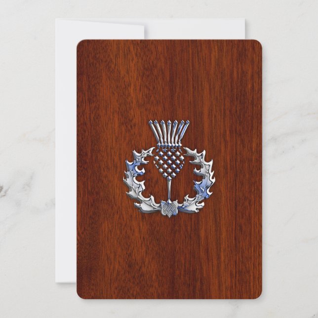 Carte Chrome comme le chardon sur le style en bois d'aca (Devant)