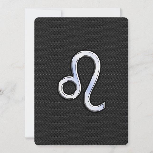 Carte Chrome Comme Leo Zodiac Symbole sur la peau de ser (Devant)