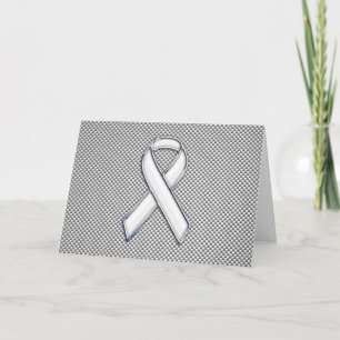 Carte Chrome Comme White Ribbon Sensibilisation Fibre de