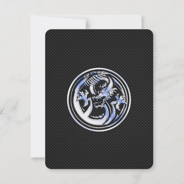 Carte Chrome Dragon Crest sur Carbon Fibres Impression (Devant)