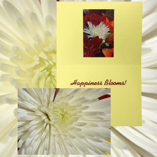 Carte Chrysanthème blanc floral photographique