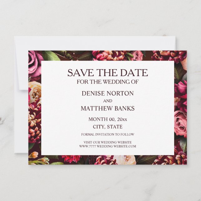 Carte Chrysanthème romantique sur le vin (Dos)