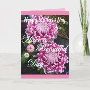 Carte Chrysanthemum Flowers Happy Mother's Day Card