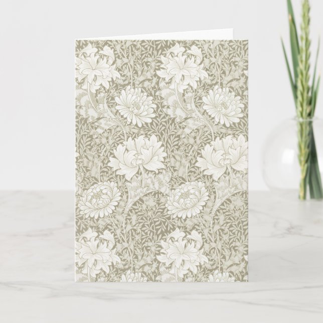 Carte Chrysanthemum Ivory, William Morris (Devant)