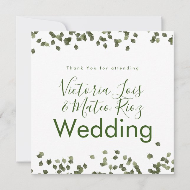 Carte Chute Feuille Automne Merci Mariage (Devant)