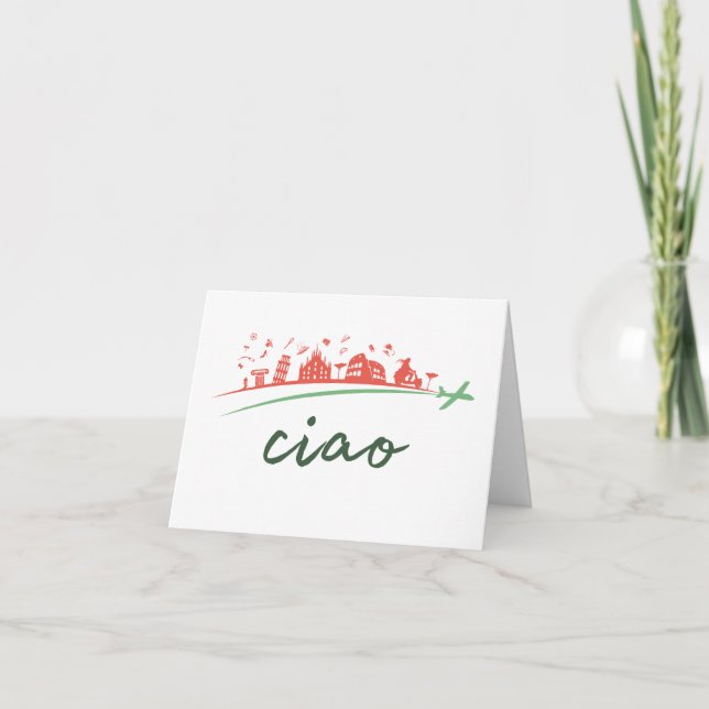 Carte Ciao, salutation en langue italienne (Devant)