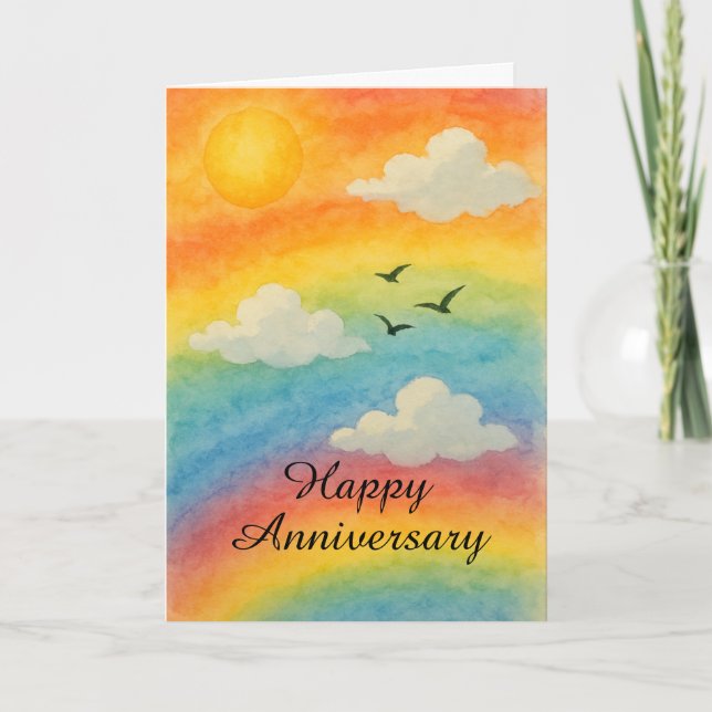 Carte Ciel arc-en-ciel d'anniversaire – Célébration de l (Devant)